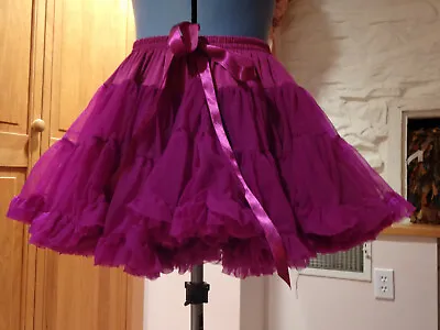$22 • Buy VINTAGE Frederick's Of Hollywood Magenta Pink Petticoat Costume Rave Mini Skirt