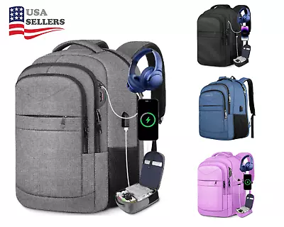 Waterproof Laptop Backpack 17  Travel Rucksack School Bag With USB Charging Port • $44.99