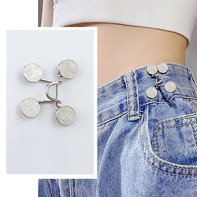Button Clip For Pants Jeans Pins Adjustable Metal Pant Waist Tightener Durable • $3.99