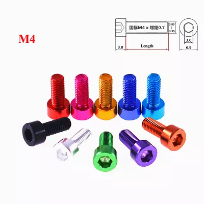 M4 Aluminum Alloy Hexagon Socket Head Cap Screw Allen Bolts Anodized Colorful • $2.49