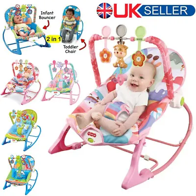 Electric Baby Bouncer Rocker Chair Swing Infant Toddler Vibration Musical Seat • £30.90