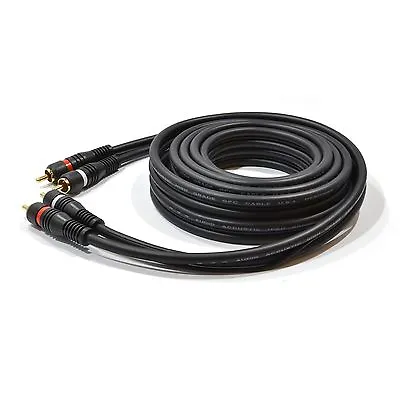 5m Premium 2 RCA To 2RCA Phono Stereo Audio Cable Cord Male To Male Gold Plated • $19.99