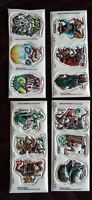 4 New 1979 Topps Monsticker Panels 12 Puffy Stickers Monster Horror Gore Crazy👾 • $29.99