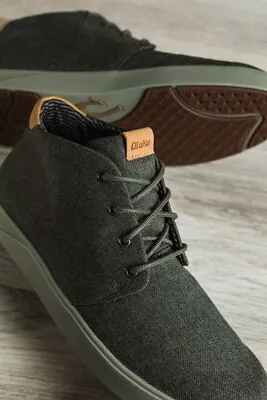$89.75 • Buy OluKai Men’s Nana Hele Wai‘apo Dark Grey Waterproof Canvas Chukka Boots Sz 8.5 M