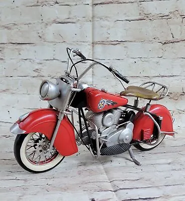 Handmade Indian Motorcycle 1:8 Tinplate Antique Style Metal Model Superb Decor • $92.37