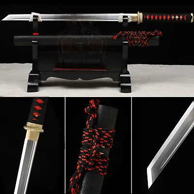 Handmade Wakizashi Japanese Samurai Katana Sword Ninja Full Tang T10 Steel Sharp • $99.99