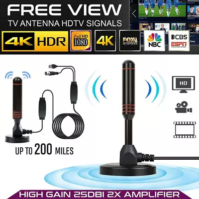 DTA240- HighGain TV Aerial For Freeview HDTV Antenna DAB Radio W/ Magnet Base UK • £10.90