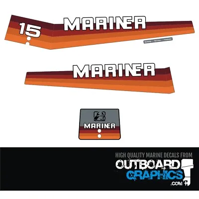 Mariner 15hp Rainbow Outboard Engine Decals/sticker Kit - 20 25 & 40hp Available • $41.95