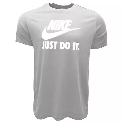 Nike Futura Dri Fit Just Do It T-Shirt Grey Short Sleeve Crew Men Size S • $9.44