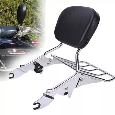 $106.04 • Buy Backrest Sissy Bar With Luggage Rack For Harley Street Glide Road King 2009-2023