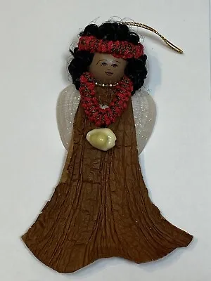 Hawaiian Christmas Ornament Tree Holiday Handmade Shell Polynesian Woman Angel • $16.99