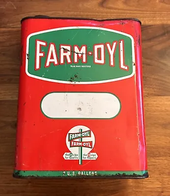 Vintage FARM-OYL  Super Duty 2 Gallon Oil Can • $50