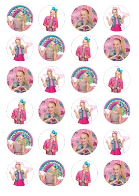 24 X 4cm JoJo Siwa Edible Image Cupcake Toppers  • $9