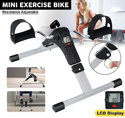 Folding Mini Exercise Bike Pedal Exerciser Fitness Trainer Leg Workout Portable • $49.99