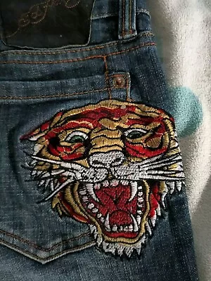 Ed Hardy Jeans Tiger Embroidery Size 29 • $80