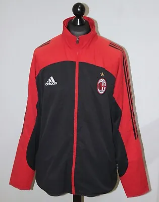 Vintage 00's AC Milan Italy Football Training Full-zip Jacket Adidas Size 42/44 • £58.49