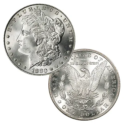 1880 S Morgan Silver Dollar $1 Brilliant Uncirculated BU 90% Silver • $103.56