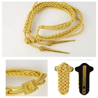 For Military Officer Aiguillette Epaulettes Navy Army Officer Shoulder Cord Gold • $100