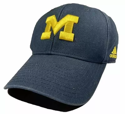 University Of Michigan Wolverines Adidas Hat Adjustable NCAA Blue Baseball Cap • $15.99