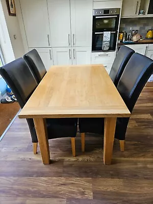 Oak Dining Table And 4 Chairs Used • £20