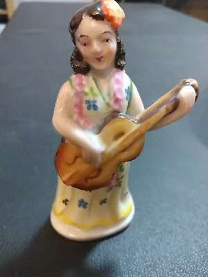 Hawaiian Girl Plays Guitar • Late 1940s Vintage Hawaiiana Made In Occupied Japan • $19.99