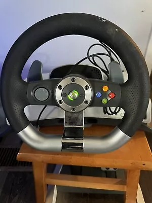 Xbox 360 Wireless Racing Wheel W/Force Feedback 7 Racing Game BUNDLE- CIB TESTED • $204.99