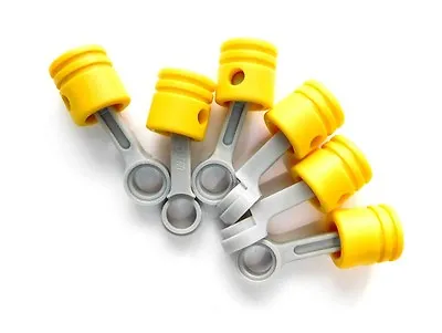 £4.62 • Buy LEGO 6 Yellow Technic Engine Pistons With Connecting Rods NEW 42043