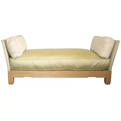 Chic Silk Chaise Daybed Bench-Ceruse Oak By Famed Sister Parish/Albert Hadley  • $11899