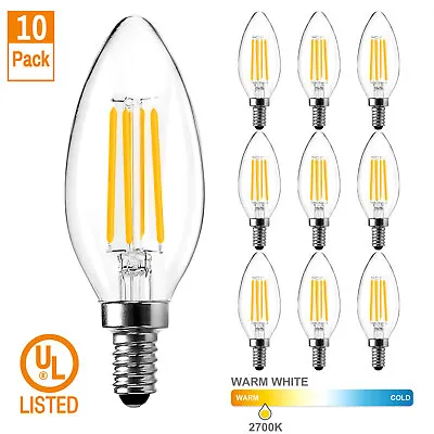 10Pack E14 LED Candle Light Bulbs Candelabra Chandelier Bulb Replacement 40W 60W • $18.39