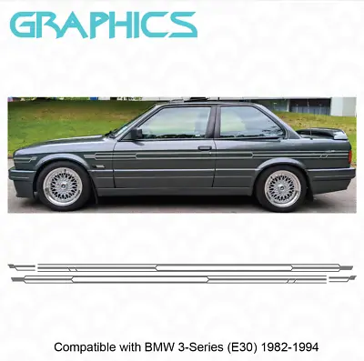 Fits BMW 3-Series E30 Side Alpina Style Pin Stripe Graphic Decal M3 Coupe Saloon • $39.22