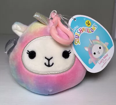 Squishmallows Kellytoy 3.5  Lucy-May Tie-Dye Unicorn Plush Keychain Clip-On  • $15.99