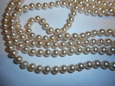 HOBE Majorca Pearl 60  Endless Strand NECKLACE Vintage Unused 6mm • $39.99