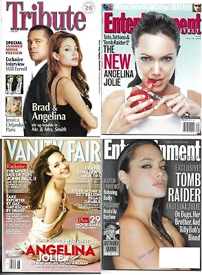 Angelina Jolie Lot 4 Magazines Ent Wkly Vanity Fair Cdn TRIBUTE Tomb Raider 2003 • $10.97