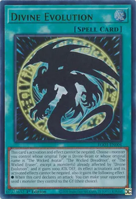 Divine Evolution Ultra Rare Egyptian God Deck Slifer Obelisk Yugioh Card • $4.95