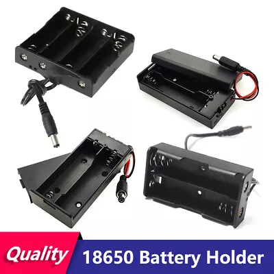 2 3 4x 18650 Battery Holder OPen/Enclosed Cell Case Box With DC Plug Wire Switch • £4.39