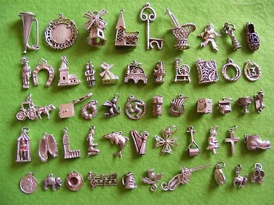 £8.99 • Buy W) Vintage Sterling Silver Charms Charm Church Gemini Clown Train Gun Pixie Well