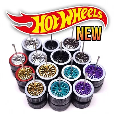 1/64 LOWRIDER WHITE WALL Real Rider Wheels Rims Rubber Tire Set Custom Hot Wheel • $3.99