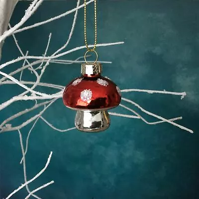 £5 • Buy Glass Toadstool Christmas Bauble By Gisela Graham