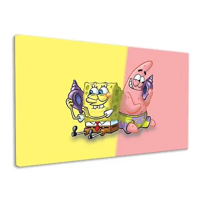 £99.99 • Buy Spongebob Square Pants And Patrick Star Canvas Print Yellow And Pink Wall Art