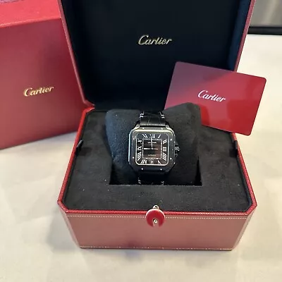 Cartier Santos De Cartier Watch Large Model - ADLC Black (WSSA0039) Box & Papers • $7250