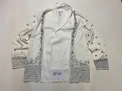 LINEA TESINI @ Kaleidoscope Cardigan In White With Contrast Detail    (bp481) • £10
