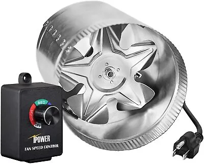 4 Inch 100 CFM Booster Fan Inline Duct Vent Blower W/ Variable Speed Controller • $39.99