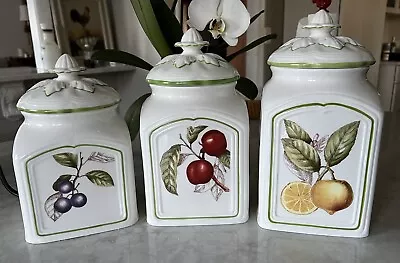 Villeroy & Boch Set 3 Cascara Canisters Excellent Condition No Chips MINT • $225