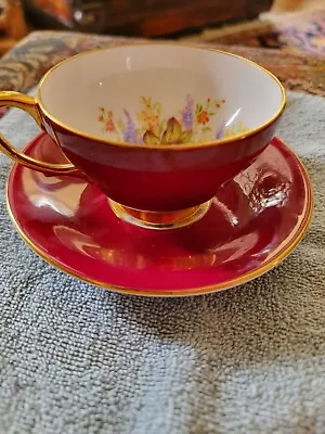 Vintage English Clarence Bone China Tea Cup & Saucer • $15