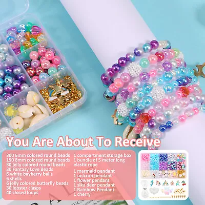 606Pcs Jewelry Making Kits For Kids Adults DIY Beads Necklaces Bracelet DeUST • $17.17