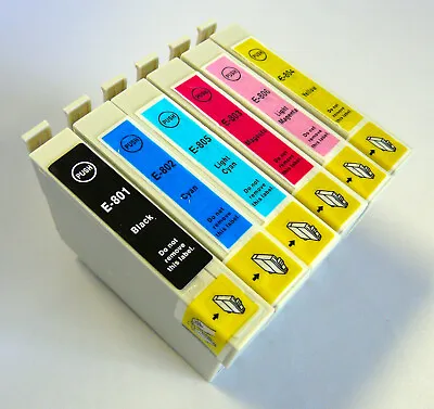 £8.98 • Buy Set 6 NonOEM Ink Cartridges Alt For Epson T0801 T0802 T0803 T0804 T0805 T0806 NS