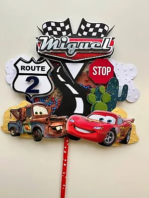 £16.99 • Buy Lightning McQueen Cars Cake Topper 3D Shaker - Kids' Birthday - With Name & Age