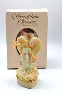 Seraphim Classics HOPE Hinged Trinket Box & Pin Angel Figurine Roman 1998  • $25