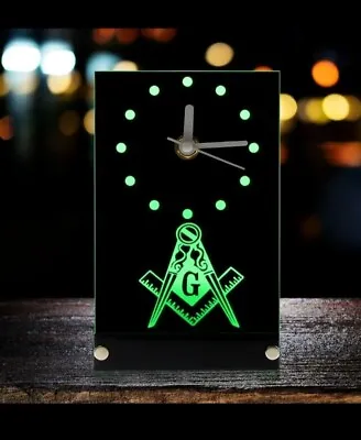 Light Up Masonic Clock (Green) • $27