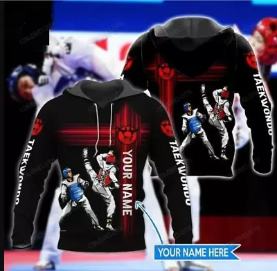 PERSONALIZED TAEKWONDO RED LIGHT 3D Hoodies Mother Day Gift Us Size • $35.13